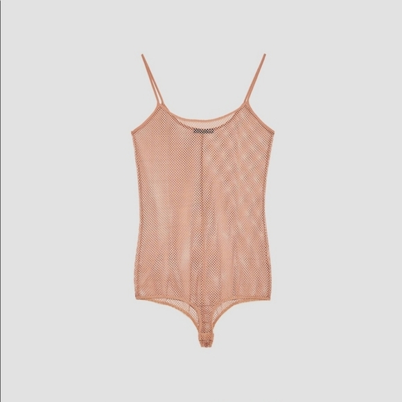 Zara Tops Zara Nude Mesh Bodysuit Poshmark
